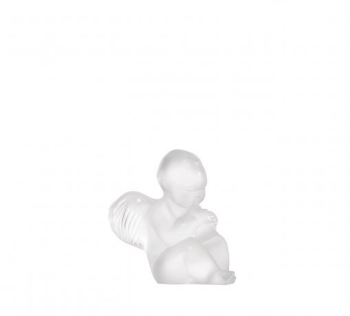 Lalique Cherub satin crystal angel figure with flute 1212000