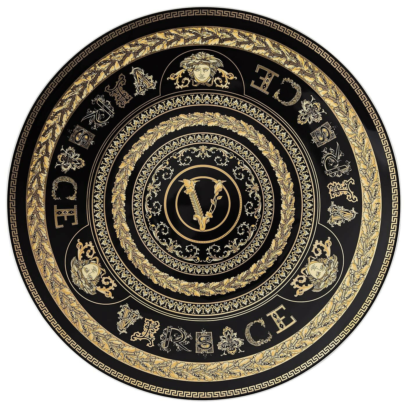 Versace Virtus Gala Black Placeholder Plate
