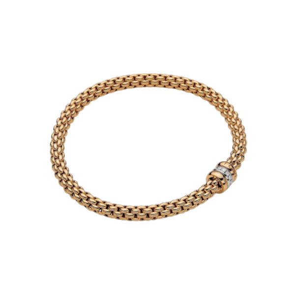 Fope bracelet Meridiani collection in rose gold, flat mesh long 19 cm   591 B