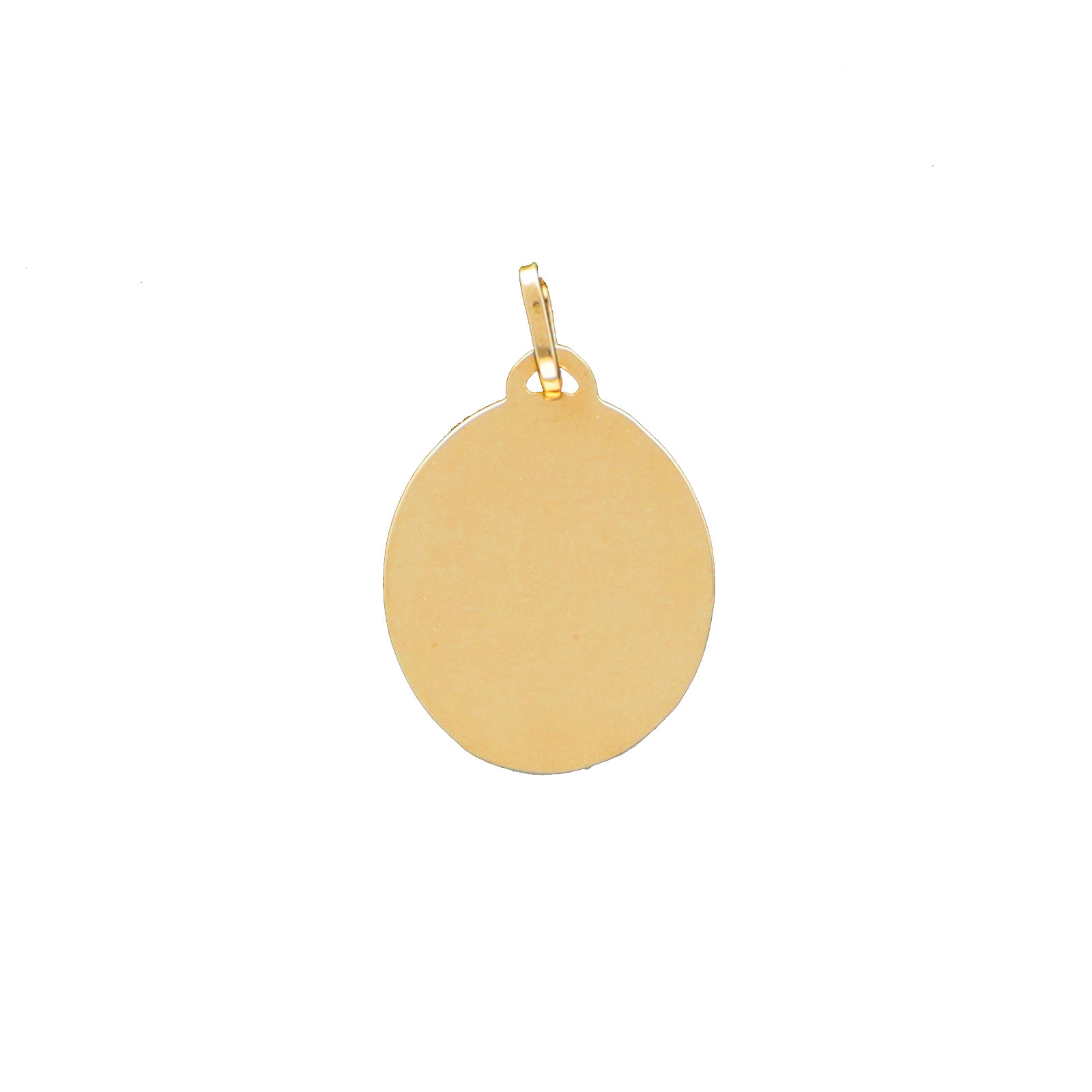 Oval yellow gold medal to be engraved