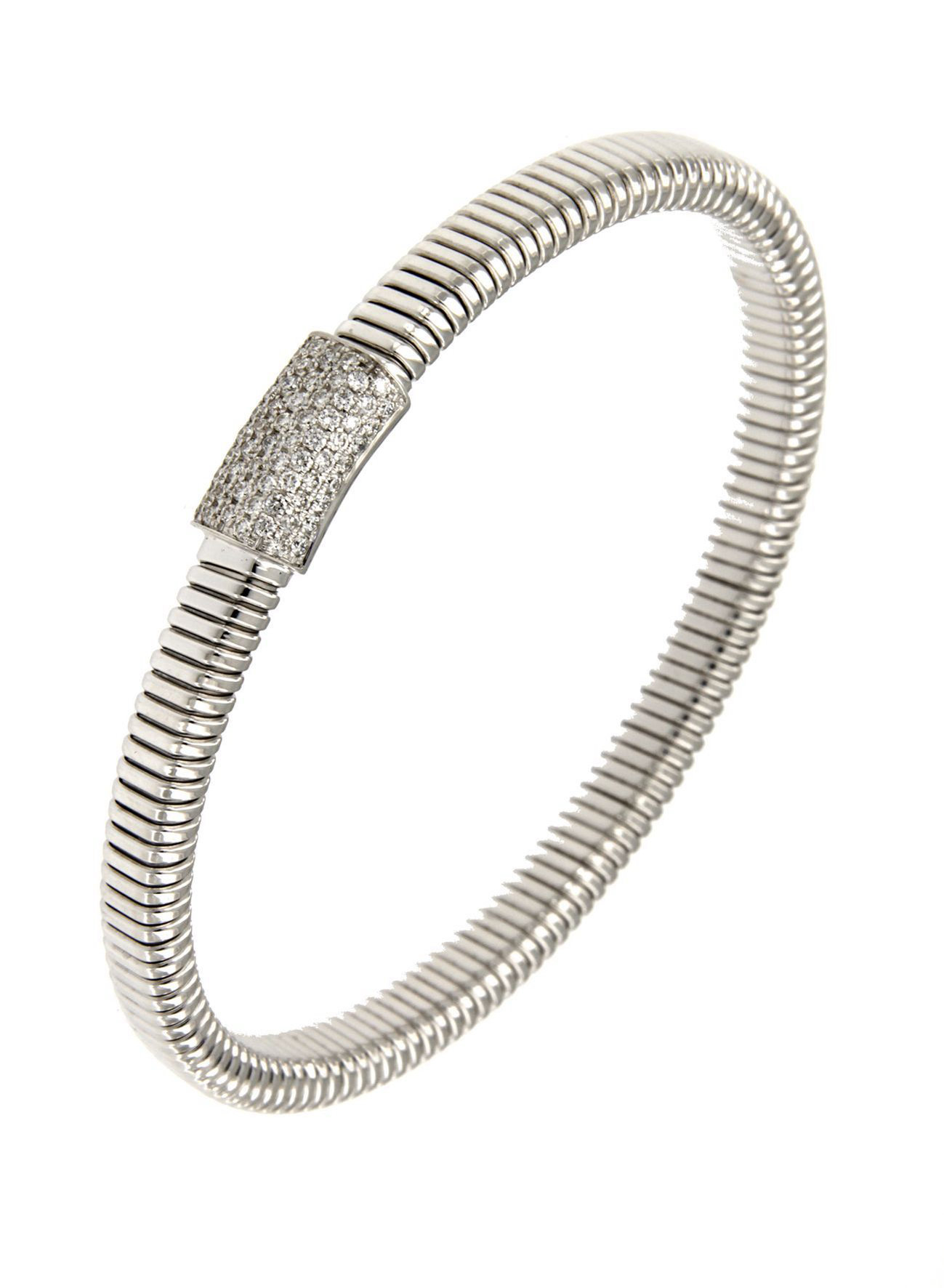 Semi-rigid Antorà bracelet in white gold with 5797 diamond clasp