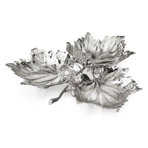 Silver Centerpiece Tris Leaves Vine Buccellati