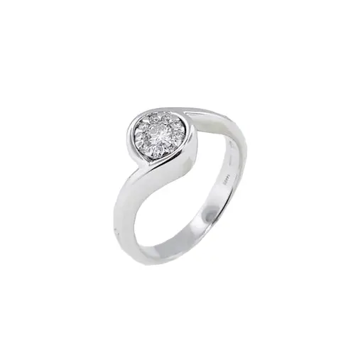 Chimento ring in 18 kt white gold tit 750/000 and natural diamonds brilliant cut 0.50 ct G Color 1AFD150BB5140